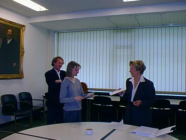 2000-Prijsuitreiking aan Mieke De Laur&eacute;